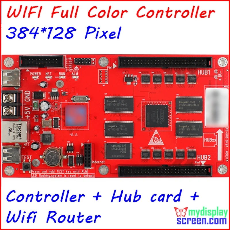 Полноцветный контроллер, Асинхронный контроллер, 1024*64 пикселей, поддержка Wi-Fi роутера, usb диск, cat 5, включенный датчик яркости