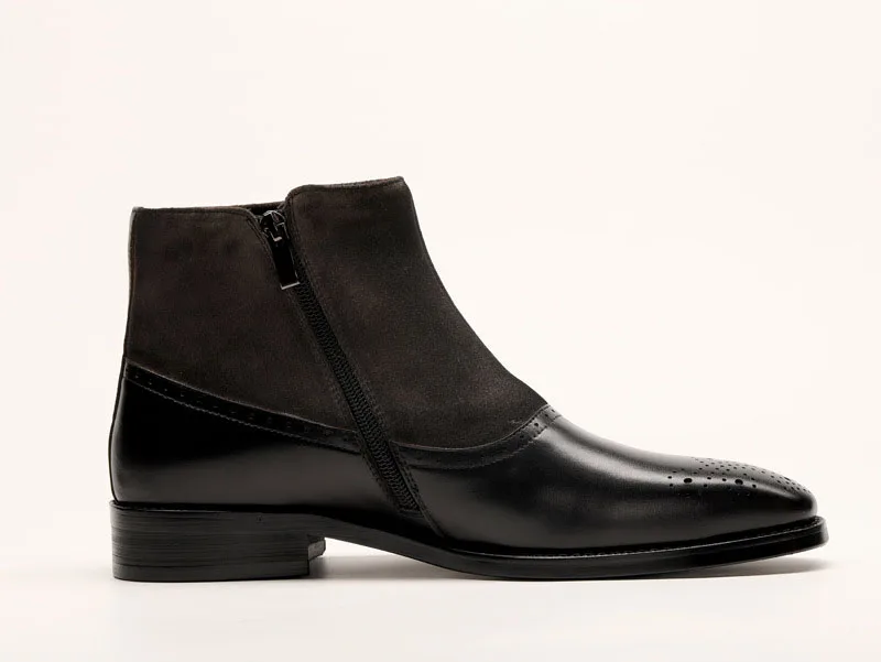 QYFCIOUFU Brand Handmade Chelsea Boots Men's Genuine Leather Shoes Solid Male Vintage Boot Ankle Party Office Dress Boots