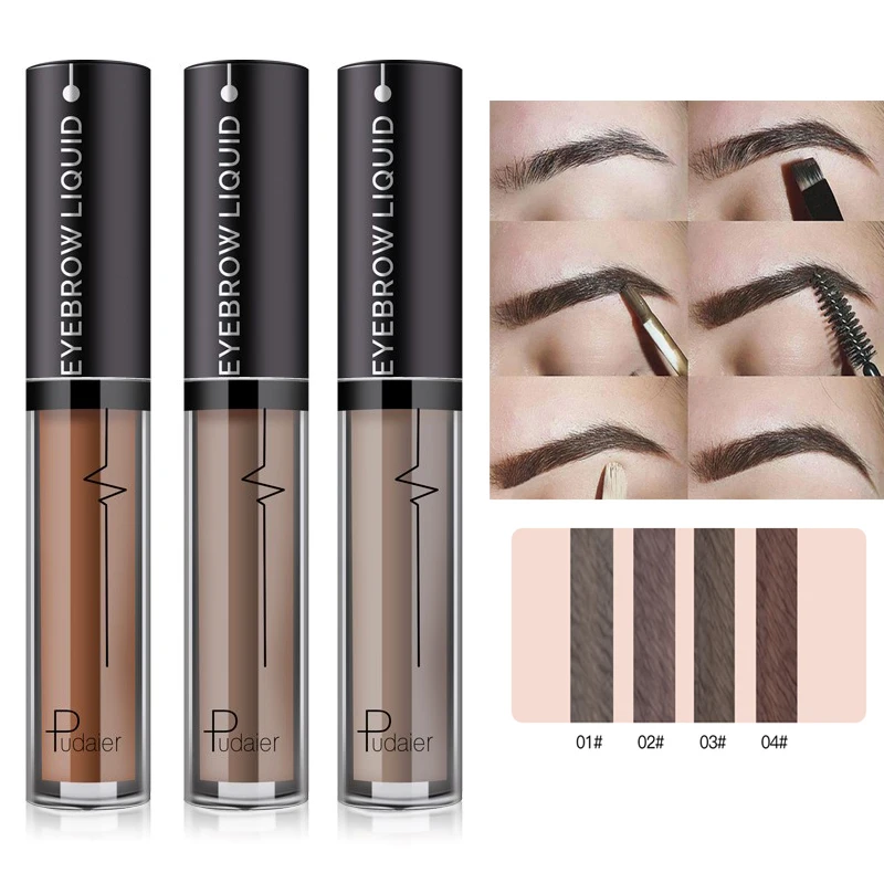 

PUDAIER Double end brush Tool Eyebrow pencil Gel Tint Mascara Cream Paint Eyebrow Liquid Waterproof Black Brown Pigment Eye brow