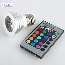 3W E27 gu10 RGB LED Bulb Light 16 Color RGB Changing lamp spotlight with Remote Controller for home party Improve atmosphere