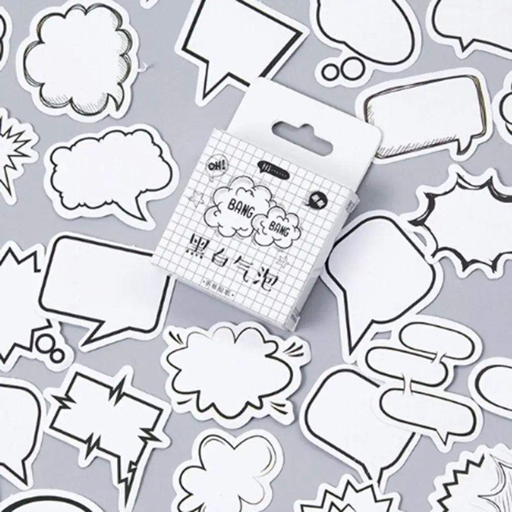 

45PCS/box Creative Dialog Box Album Paper Lable Stickers Crafts And Scrapbooking Decorative Lifelog Sticker Cute Stationery