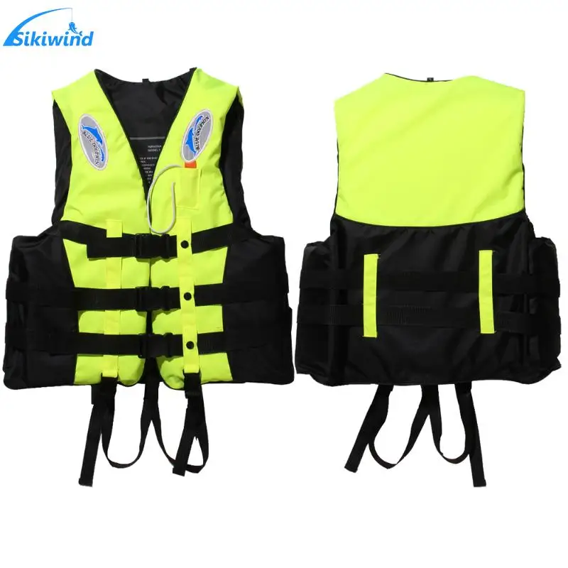 Универсальный жилет для плавания и катания на лодках, спасательный костюм из полиэстера, спасательный жилет для взрослых и детей со свистком, S-XXXL - Цвет: Цвет: желтый