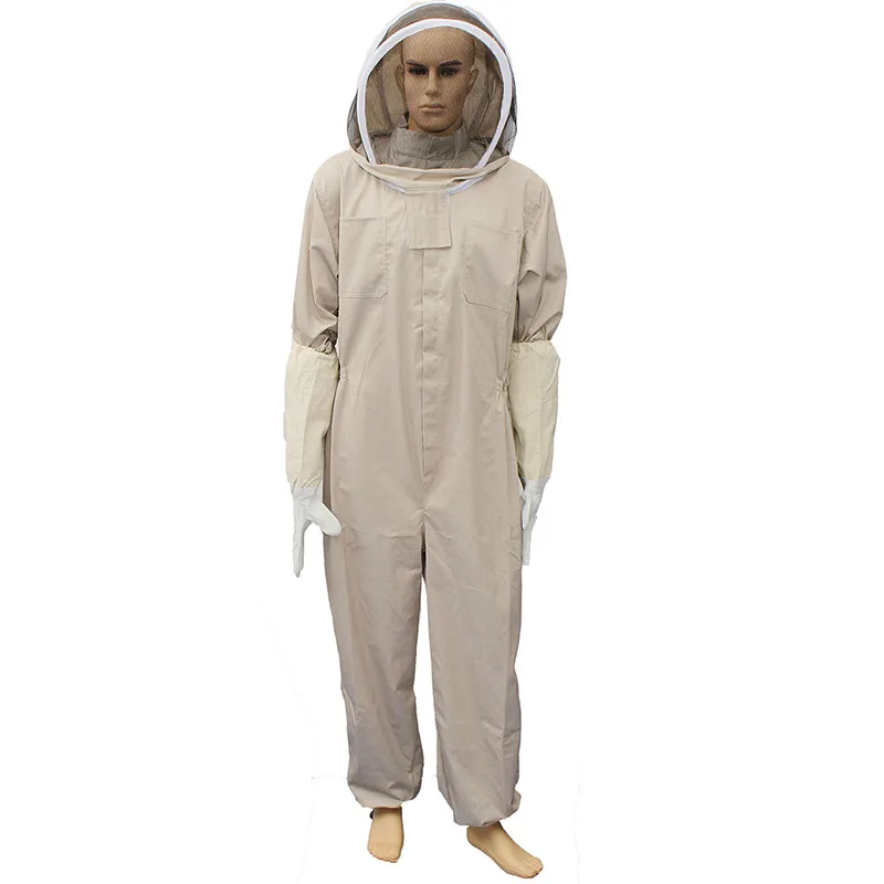 

Unisex Details about Cotton Beekeeper Bee Suit Smock + Beekeeping Protective Goatskin Gloves Gray+White Safely Clothes S M L