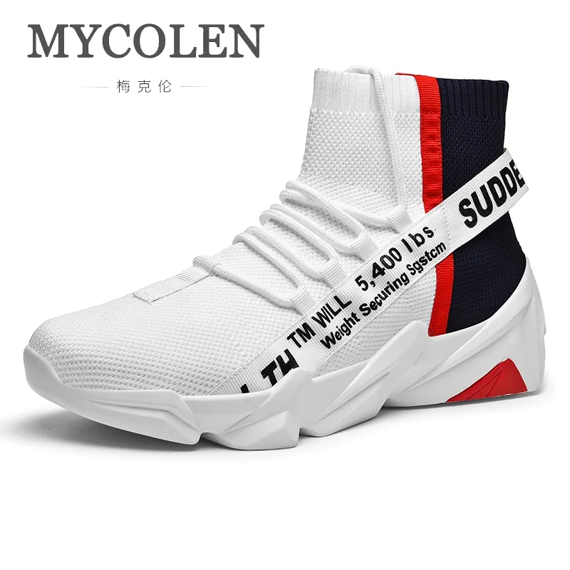 

MYCOLEN Fashion Designer Casual Shoes Men High Top Mid-Calf Sock Shoes Men Sneakers Personality Fashion Trend Men Sneakers Tenis