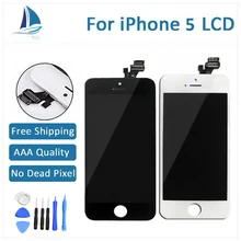 Black 100% Guarantee A+++ Display for Iphone 5 LCD Touch Screen Digitizer Assembly with tools Replacement Black and White Screen
