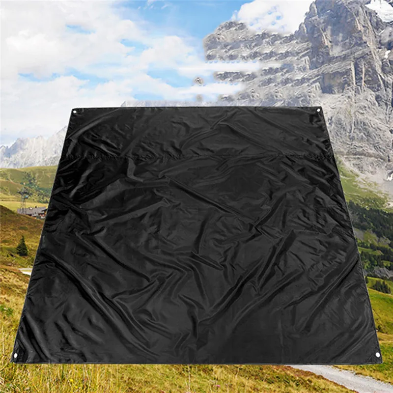 210*200cm Outdoor Camping Picnic Cushion Beach Waterproof Blanket Mat Black Oxford Cloth