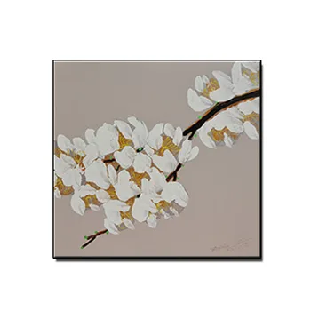 

New arrived handpainted Oil Painting abstract White pear flowers On Canvas Wall art Picture For Living Room Home Decor unframe