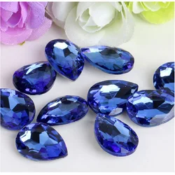 Vibrant 3D Crystal Glass Nail Art Rhinestones for Dazzling DIY Manicures (Blue)