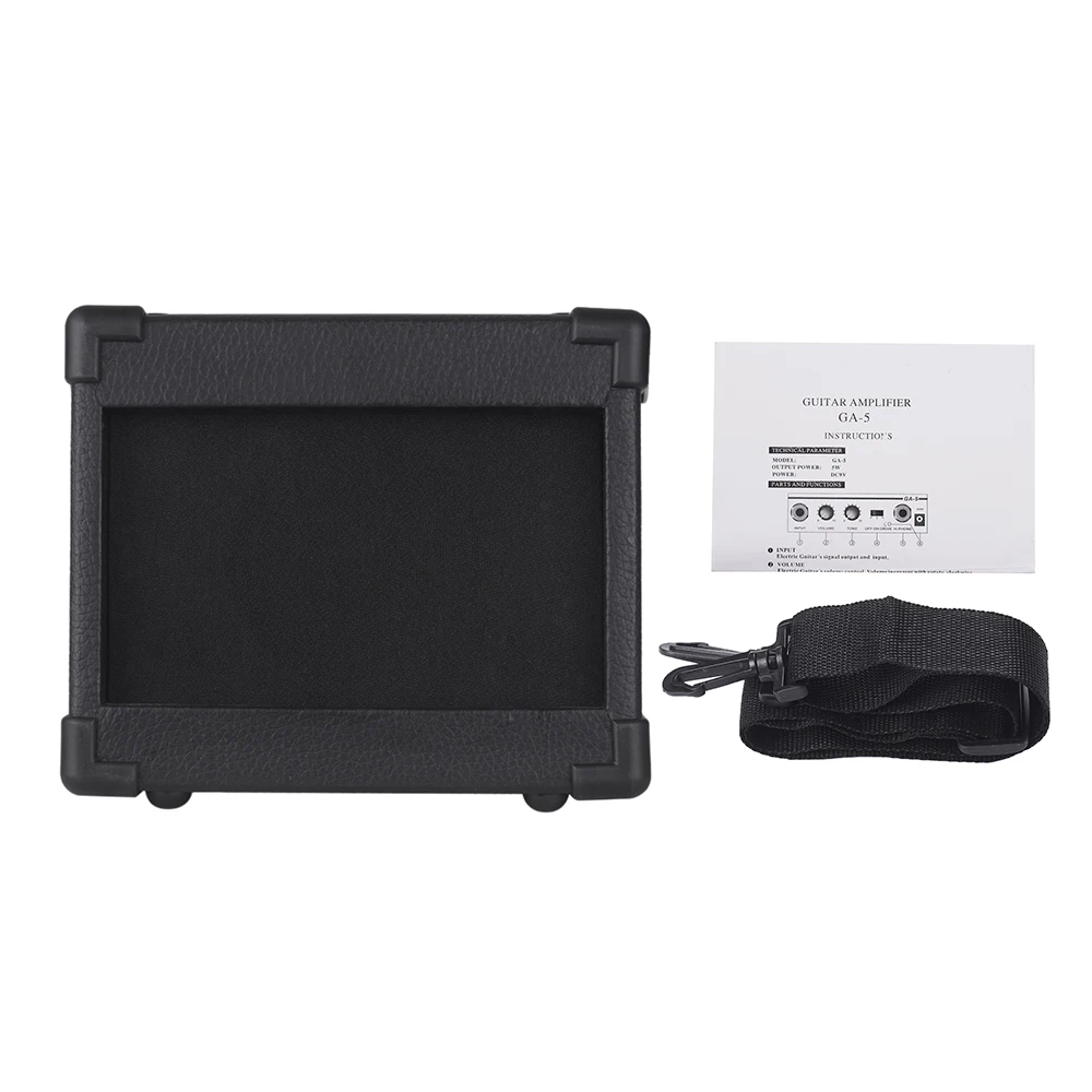 Portable Guitar Amplifier Wooden Amp Speaker 5W with 6 35mm Input 1 4 Inch Headphone Output Supports Volume Tone Adjustment