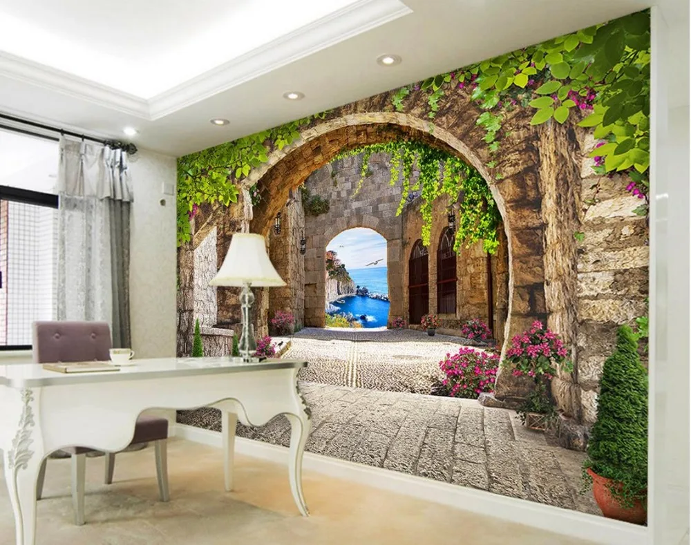 арка межкомнатная. роспись стен. античные колонны. объемная роспись стен. художественная роспись стен.