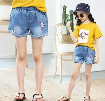 

Girls'Jeans Shorts Primary School Children's Summer New Girls' Thin Light Soft Loose Pants