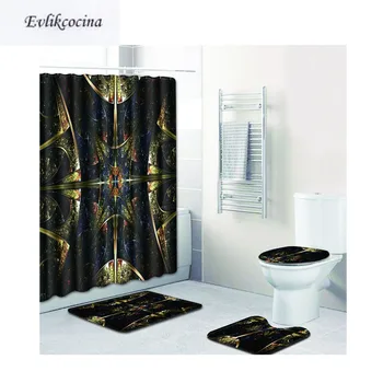 

Free Shipping 4pcs Mystery World Banyo Bathroom Carpet Toilet Bath Mats Set Non Slip Pad Tapis Salle De Bain Alfombra Bano