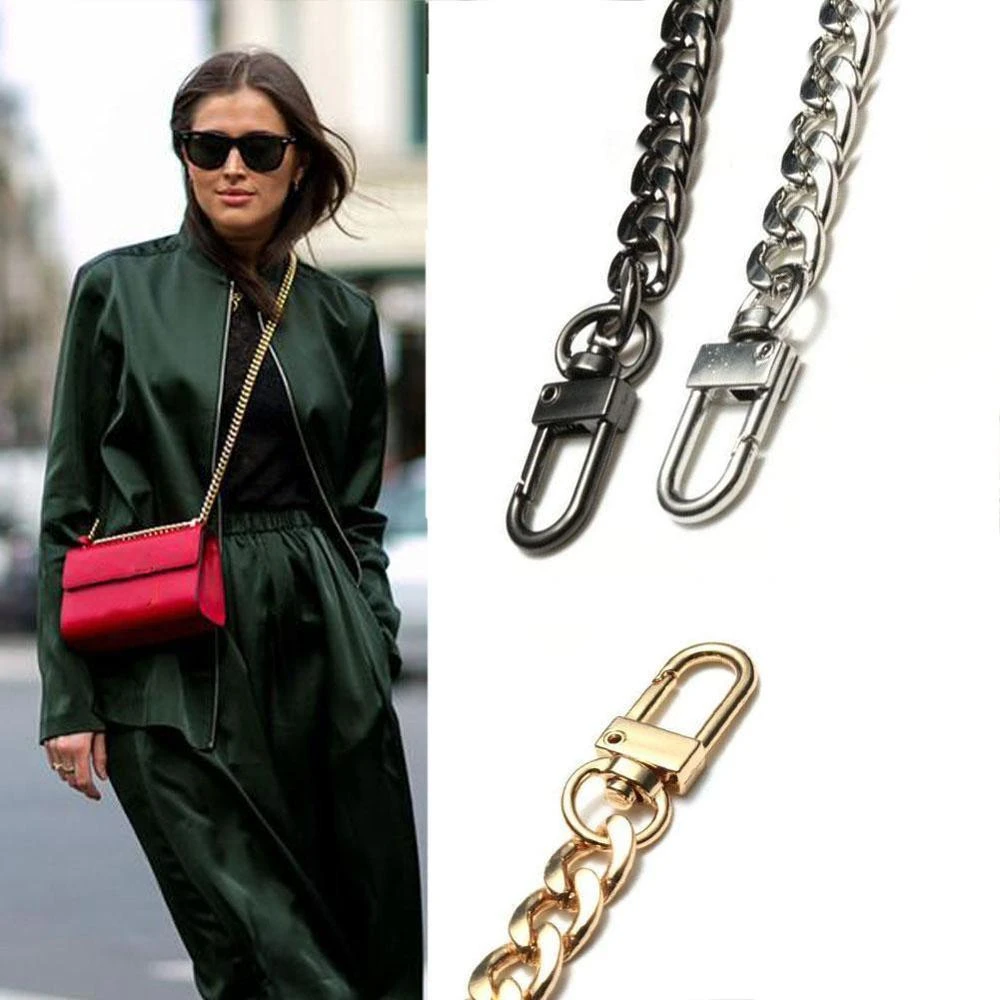 Juianer Purse Chain with Buckles DIY Handbag Strap Shoulder Bag 120cm Long Metal Accessory Replacement Chain Strap Gold Juianer Purse Chain with Buckles DIY Handbag Strap Shoulder Bag 120cm Long Metal Accessory Replacement Chain Strap Gold