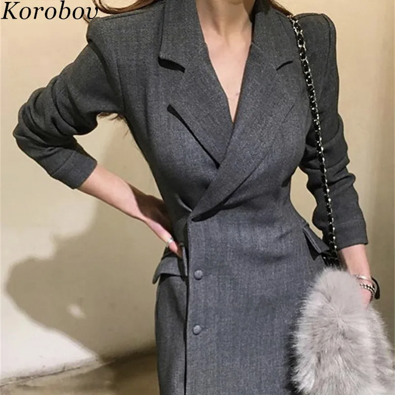 

Korobov New Arrival Women Single Breasted Red Blazers Long Slim OL Female Blazer Spring Mujer Coats 76938