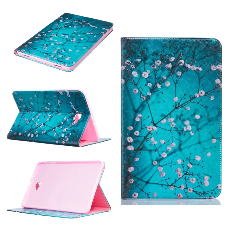 Colored Drawing PU Leather Tablet PC Cases with Kickstand & Card