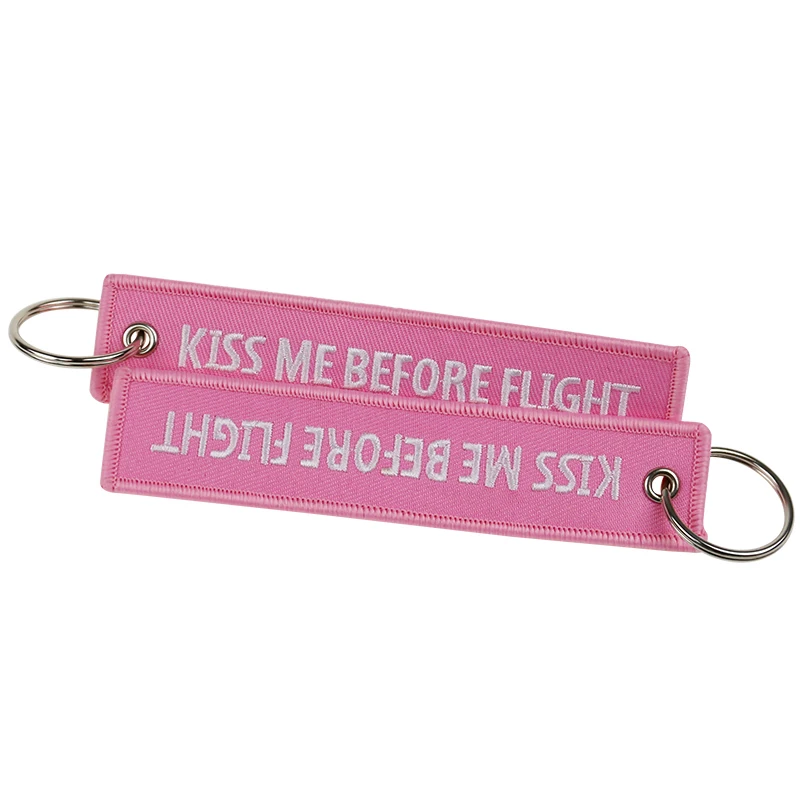 Fashion Keychain Bijoux Kiss Me Before Flight llaveros Keychains Embroidery Key Fobs OEM ATV Car Key Chains for Motorcycle Cars (9)