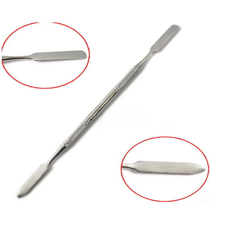 1X Silver Nail Cuticle Pusher Stainless Steel Nail Polish Remover Tools UV Gel Polish Remover Manicure Nail Art Tool