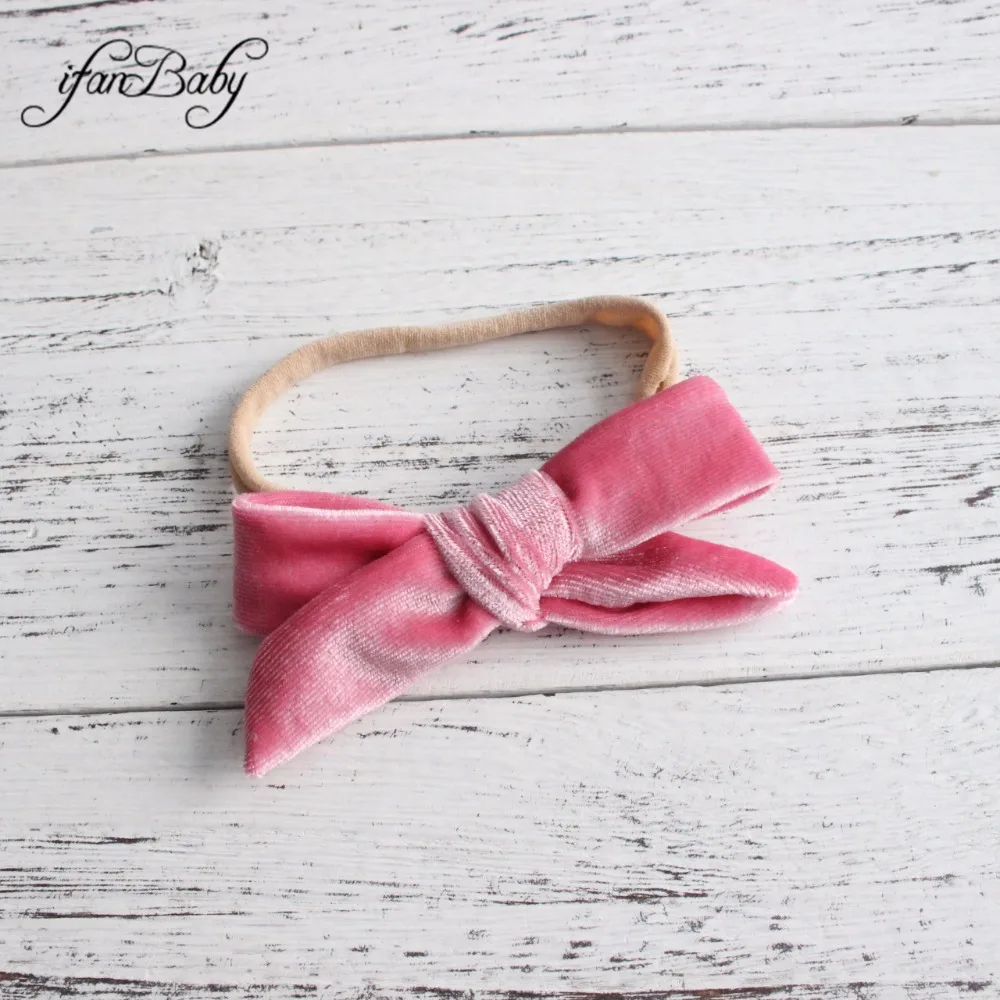 Velvet Bow Girl Nylon Headband 10