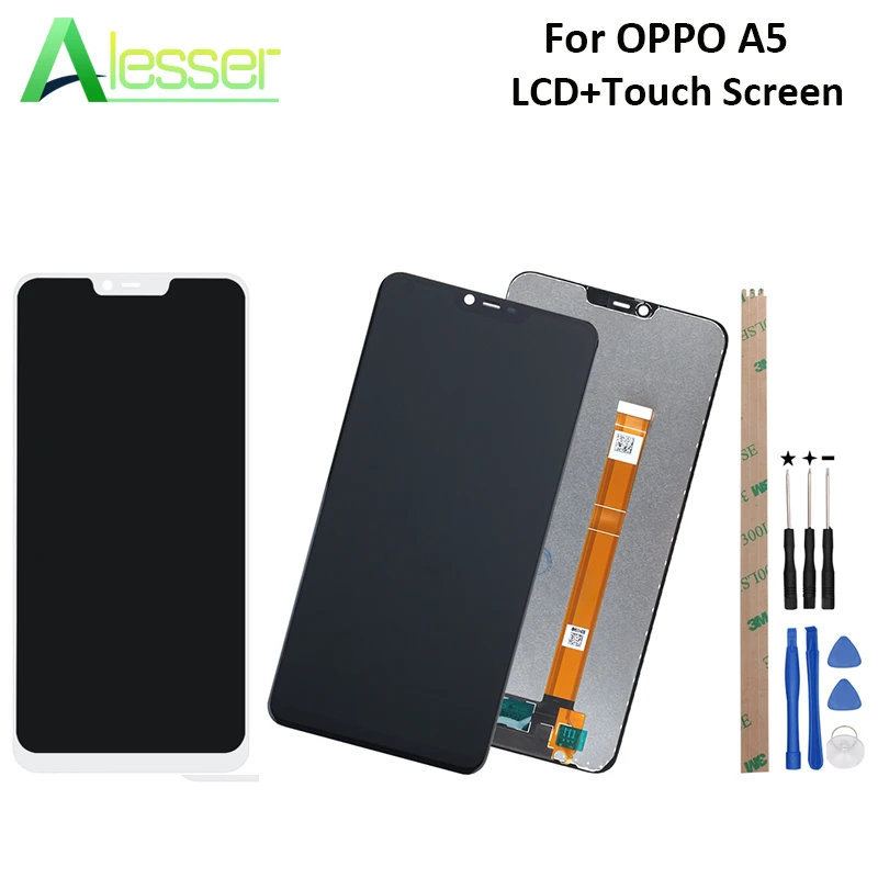 

Alesser For OPPO A5 LCD Display And Touch Screen Screen Digitizer Assembly Replacement 6.2" For OPPO A5 With Tools And Adhesive