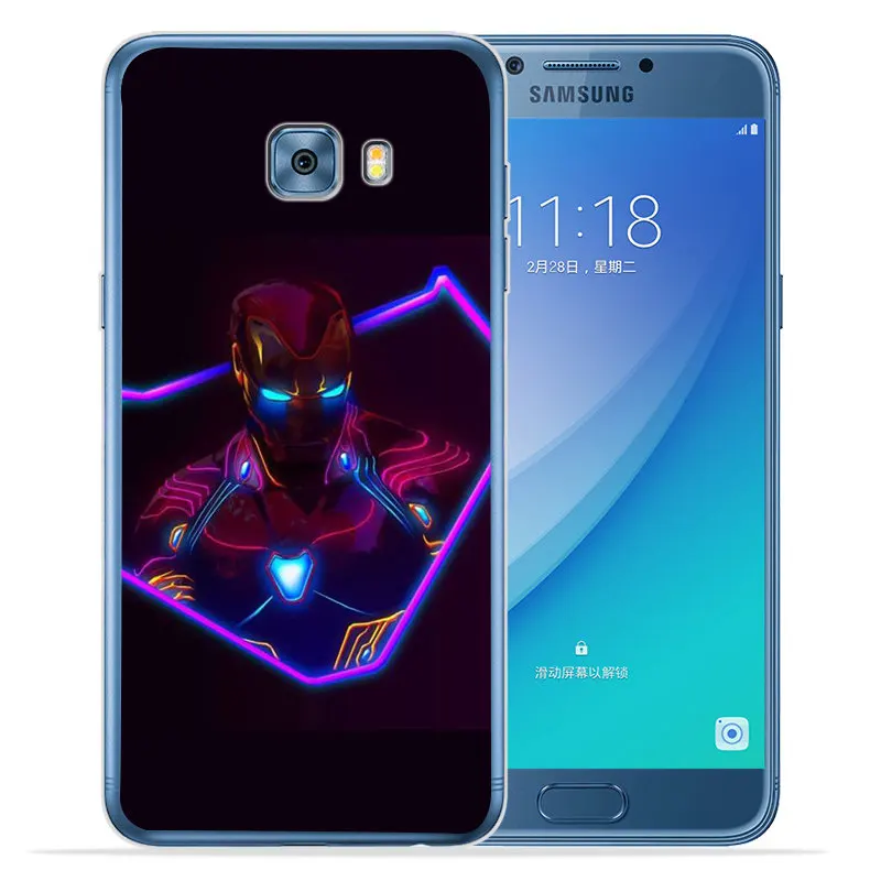 Роскошные Marvel для samsung Galaxy A9 A8 A7 A6 A5 A3 чехол силиконовый чехол, корпус Etui Железный человек Тор hero ракета