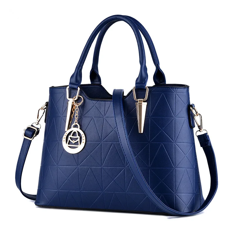 Elegant Royal Blue Women Handbag Tote Casual PU Office Lady Shoulder ...