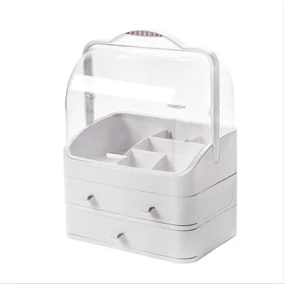 NEW Two-way Opening-Closing Cosmetics Organizer Drawer Acrylic Cutlery Jewelry Organizer Storage Box Makeup Organizer Acrylic - Color: White