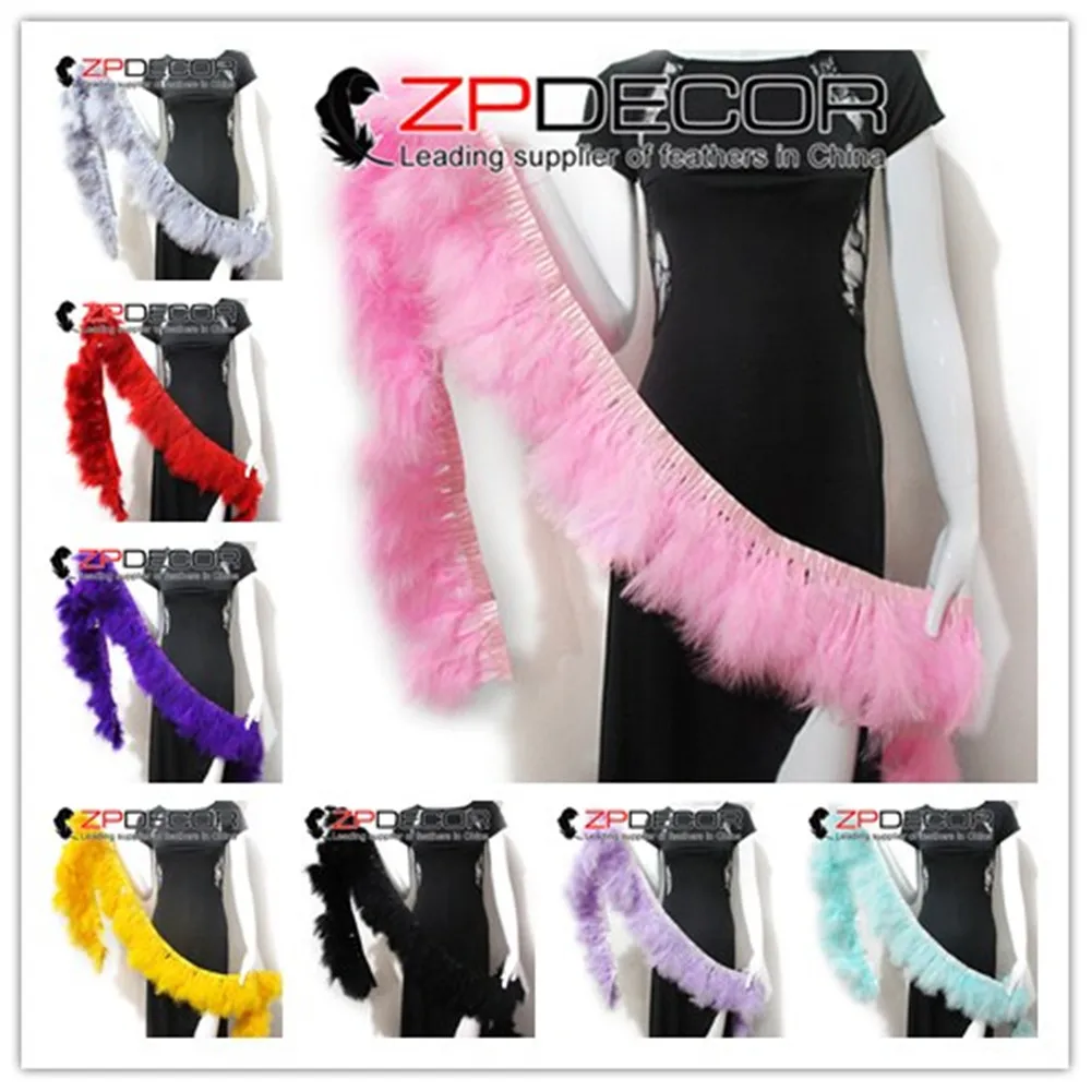 ZPDECOR 10 ярдов/партия 4-6 дюймов (10-15 см) окрашенные разноцветные Marabou Турция с пухом и