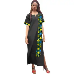 Мода Африканский принт Для женщин платья индивидуальный заказ Dashiki печати Kanga одежда Анкара Африки Женская одежда черный и платье с принтом