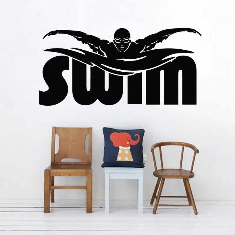 DCTAL swim decal triatlon etiqueta Run Riding nadador Decal natacion vinilo chm decoracion Mural bano etiqueta swim Sticker 9875