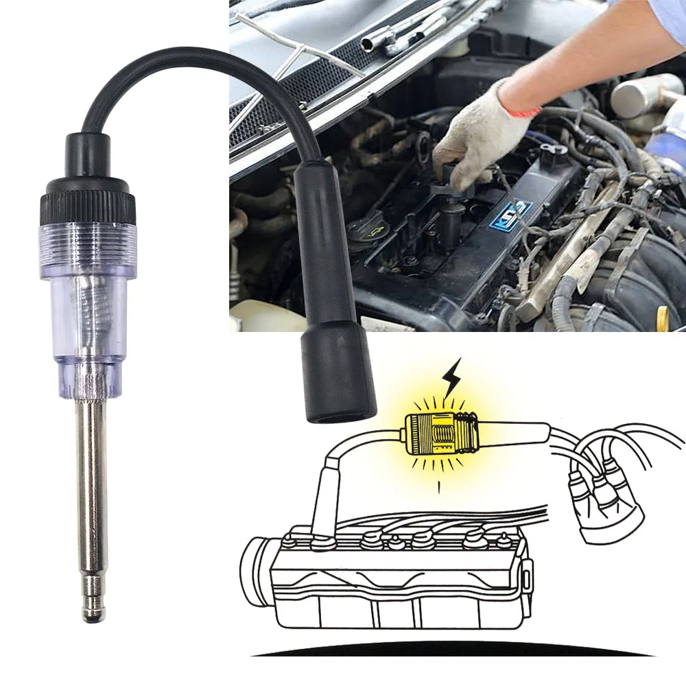 Universal Car Spark Plug Tester Pen Detector In Line Ignition System Coil Engine Auto Diagnostic Test Tool In-line Ignition Spar