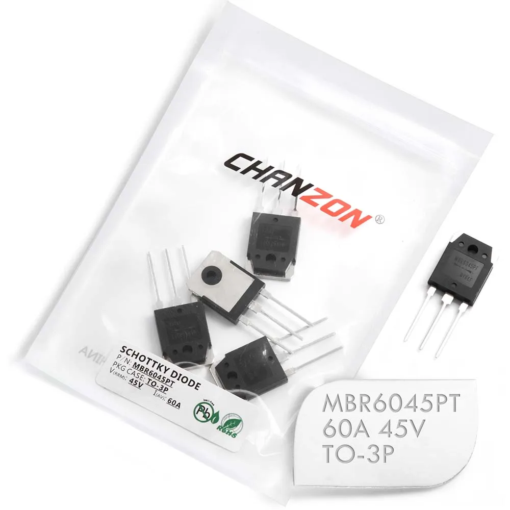 5 Pcs Mbr6045Pt Barriera Schottky Raddrizzatore A Diodi 60A 45 V To-3P To-247Ad 60 Amp 45 Volt Mbr6045 Pt