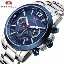 MINIFOCUS для мужчин лучший бренд класса люкс кварцевые часы 2018 Военная Униформа большой циферблат водостойкий световой нержавеющая сталь