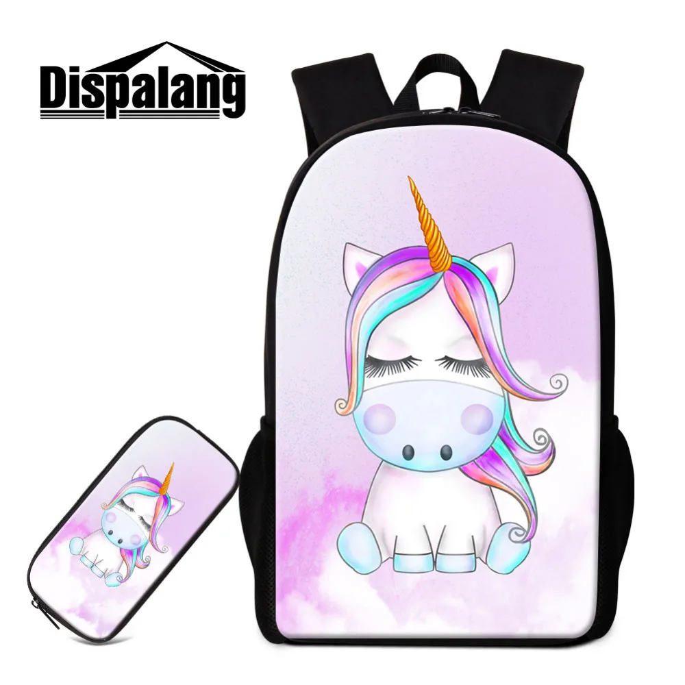 cartoon unicorn backpacks with pencilb ags (6)