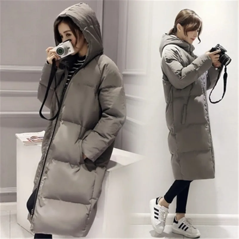 Jacket Women 2017 Winter Coat X-Long Big Size Parka Hooded Cotton-Padded Warm Coats Women Wadded Outwear Abrigos De Mujer MZ764