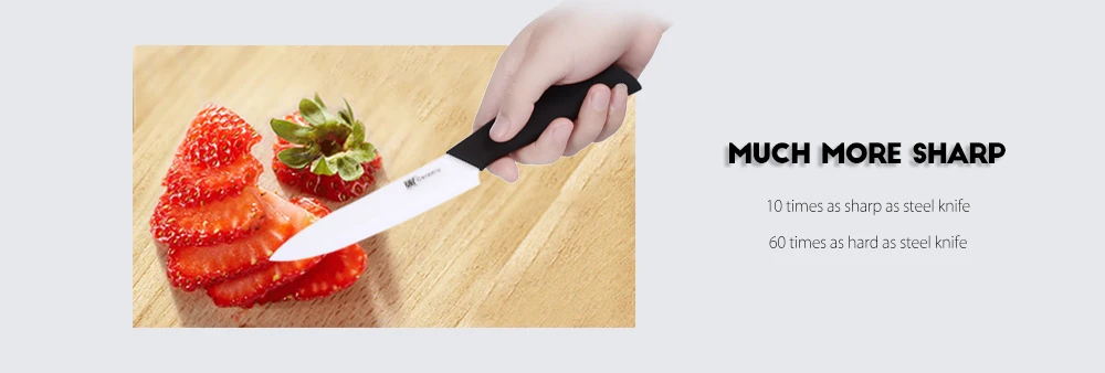 xyj 6 in 1 Kitchen Fruit Vegetable Paring Kit Slip-proof Handle Ceramic Knives with Peeler Holder