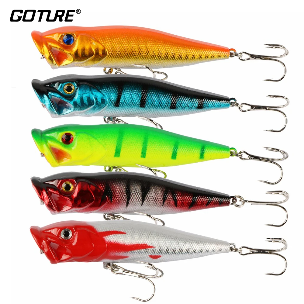 Goture 5 pièces/lot 9cm 12g leurre de pêche Popper pour brochet basse Topwater dur appâts de pêche (lot de 5)