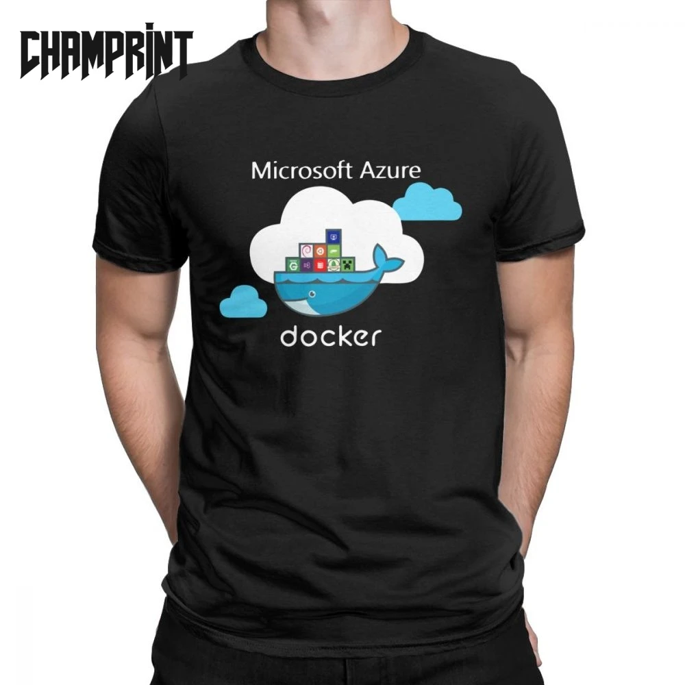 

Men Docker On Azure T Shirts Pure Cotton Clothing Cool Short Sleeve Round Collar Tees Plus Size T-Shirts