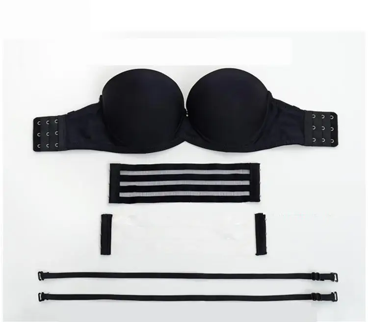 

BRZFMRVL Invisible bra hide strap anti slip Breast Safety push up bra Seamless underwear clasp dress wedding bra padded cup bra