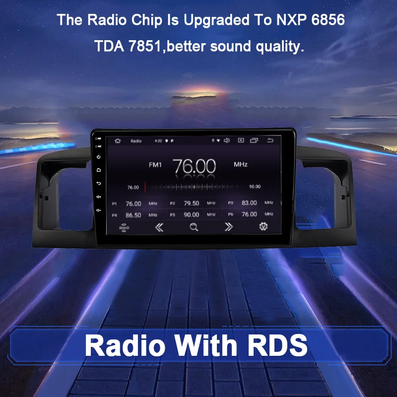 Perfect FUNROVER 2.5D+IPS Android 9.0 2 din car radio gps Multimedia player For TOYOTA Corolla E120 BYD dvd navigation navi stereo RDS 4