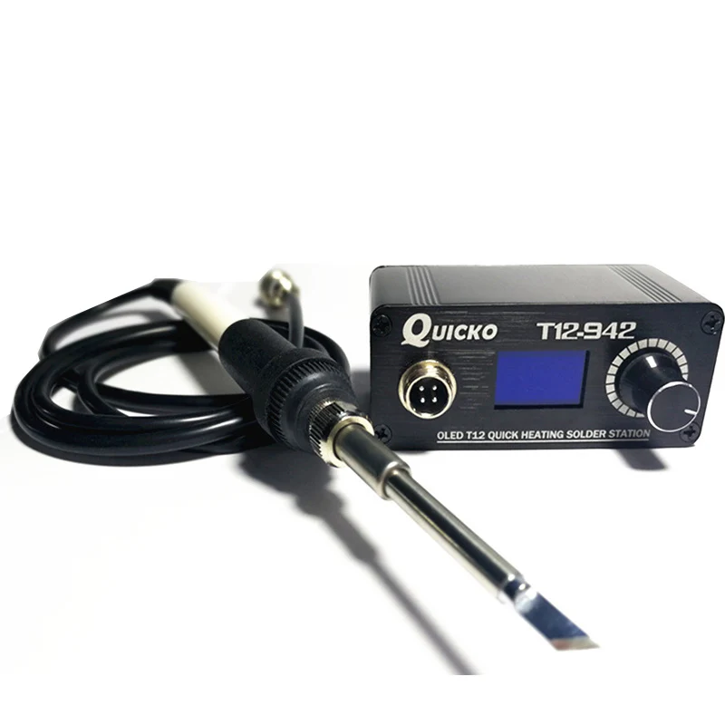 Портативный цифровой электронный паяльник T12 QUICKO 942 сварочный станок SMD для