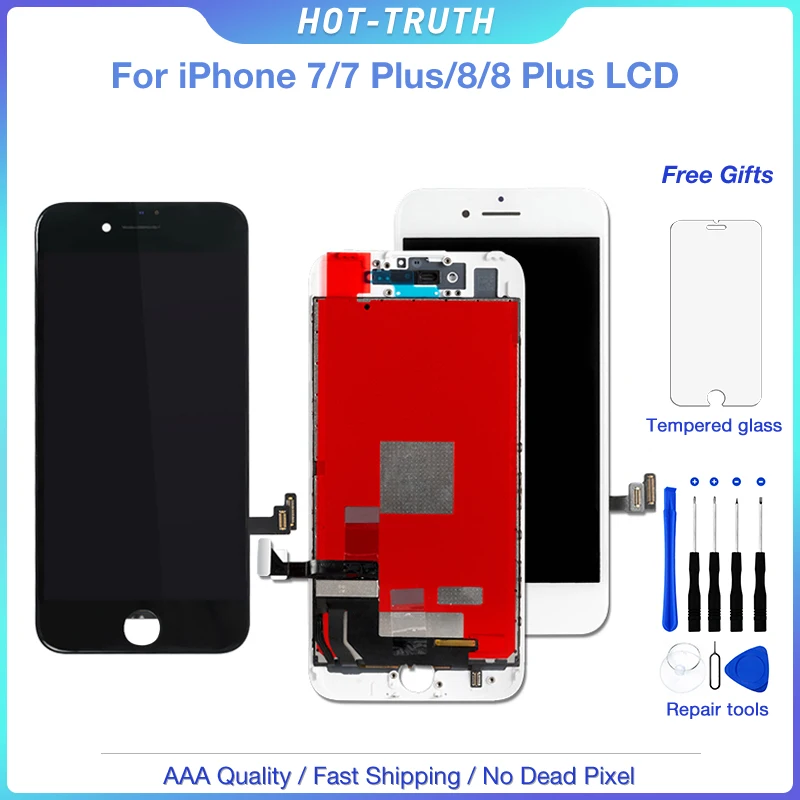 Цена 1 шт. AAA + + + экран для iPhone 7 7plus 8 8plus OEM дисплей 3D кодирующий преобразователь сенсорного экрана в сборе для iPhone 7 8 Plus font b lcd b font 100% тест