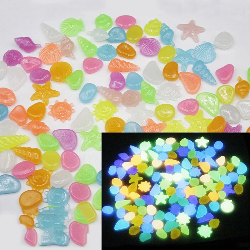 Glowing Pebbles Stones Luminous Stones Glow In The Dark Garden Aquarium Light-emitting Artificial Fish Tank Bonsai Garden