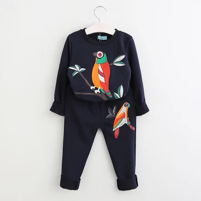 

Sifafos Baby girls clothes sets autumn two piececs sweatshirt and pants little bird print kids cotton cloting suits outfits