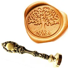 Винтажное Дерево жизни изображение на заказ логотип роскошный воск печать штамп латунь Павлин металлическая ручка подарочный набор