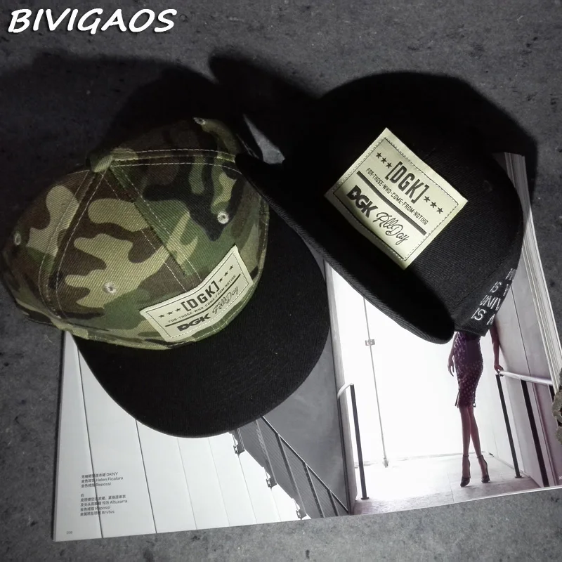 

2016 New Fashion Mens DGK Patch Camouflage Hip Hop Cap Casual Baseball Caps Bones Gorras Snapbacks Hats Sombrero For Men Women
