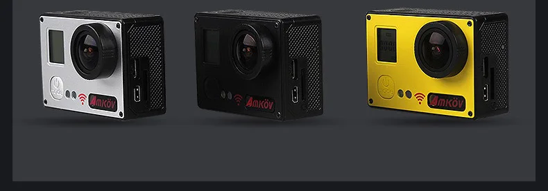 Amkov AMK7000S 4K Ultra HD 2 inches TFT WiFi Action Camera DV with Sunplus 6350M SPCA6350 OV4689 Image Sensor 170 Degree View Angle Remote Control Watch