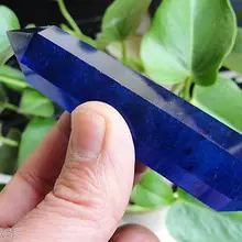 1 шт. красивый синий вонючий кварцевый кристалл двойной концевой палочка Исцеление