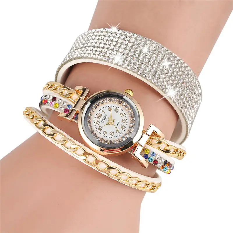 

Luxury Bracelet Watch Quartz Red Strap Diamond-encrusted Ladies Bangle Watches relojes mujer zegarek