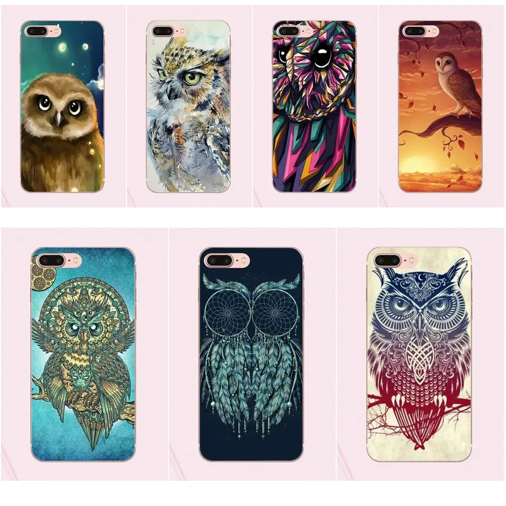 

Vintage Owl Rugged Plastic TPU Cellphone Transparent For Galaxy J1 J2 J3 J330 J4 J5 J6 J7 J730 J8 2015 2016 2017 2018 mini Pro