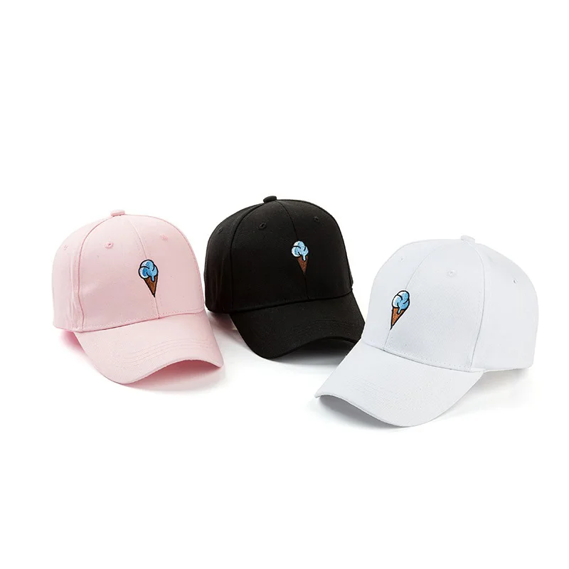 

Spring &Summer Cap Women Ice-cream Embroidered Baseball Caps Korean Fashion Trend Men's Baseball Cap Casual Snapback Hats